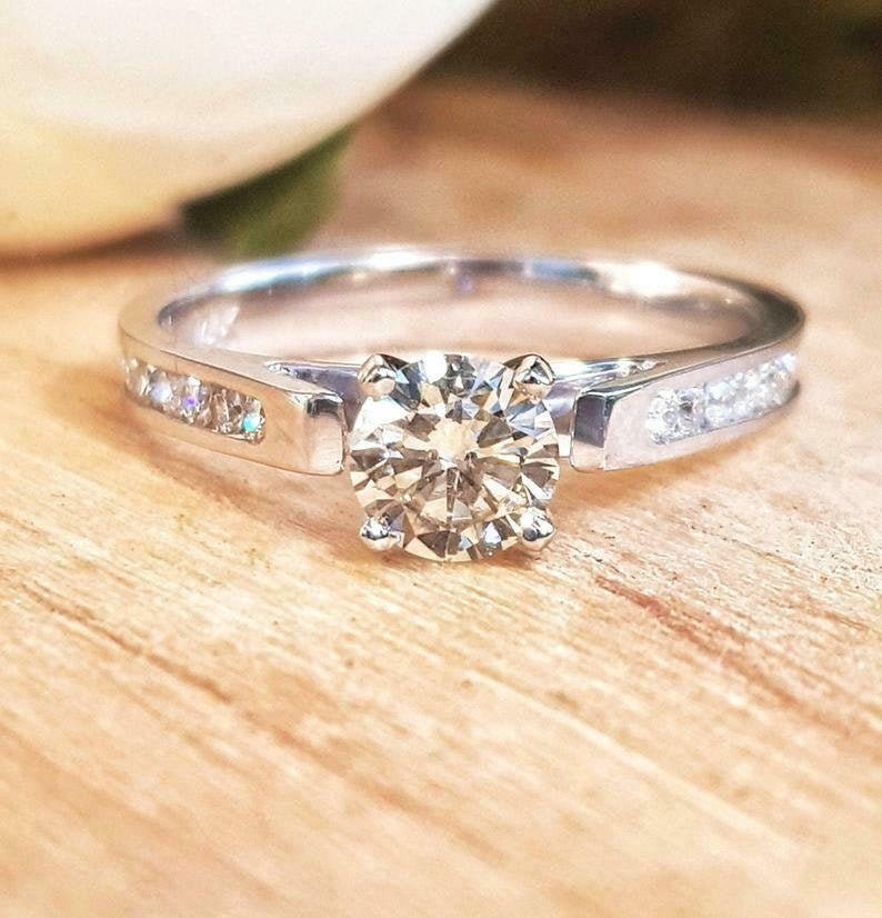 Solid Gold Ring Moissanite Engagement Ring Moissanite Ring - Etsy