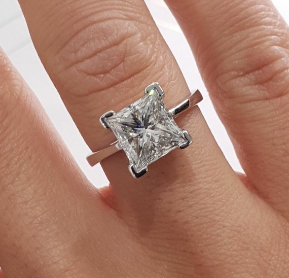 2.00ct Princess Cut Forever Solitaire Anniversary Engagement Ring 14k White Gold 2.00ct Princess Cut Forever Solitaire Anniversary Engagement Ring 14k White Gold
