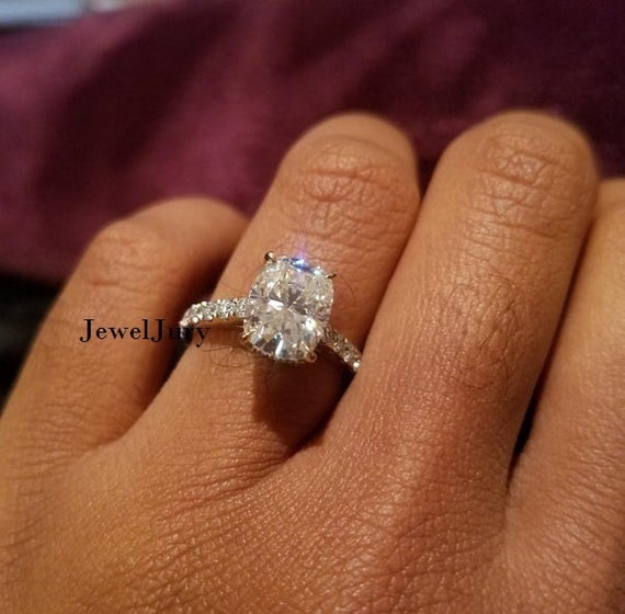 Dainty cushion sale cut engagement rings