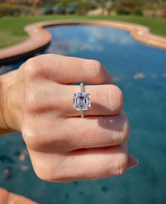 3 ct on sale asscher cut diamond
