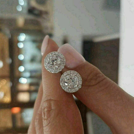 Halo earrings sale