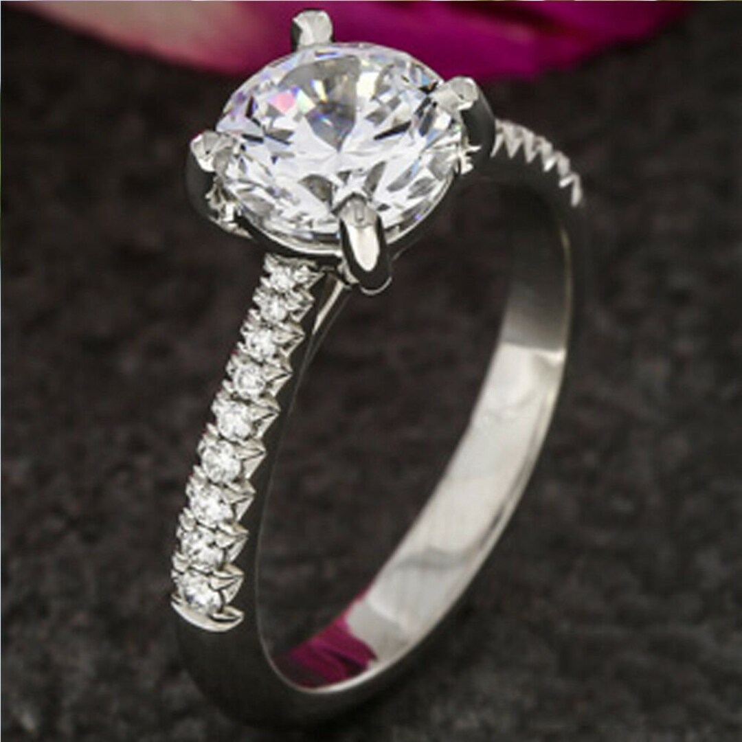 2ct Moissanite Engagement Ring Solitaire Wedding Ring - Etsy