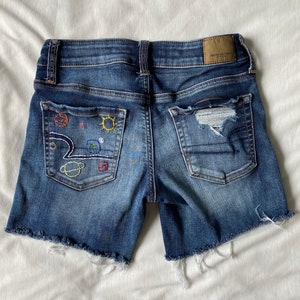 Out Of This World American Eagle Embroidered Jean Shorts
