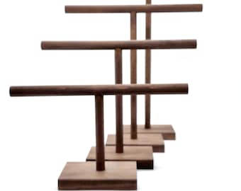 Wood Jewelry Organizer Display Holder T-Bar Stand