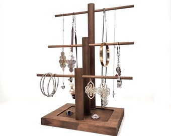 Wood Jewelry Display Holder Stand Organizer