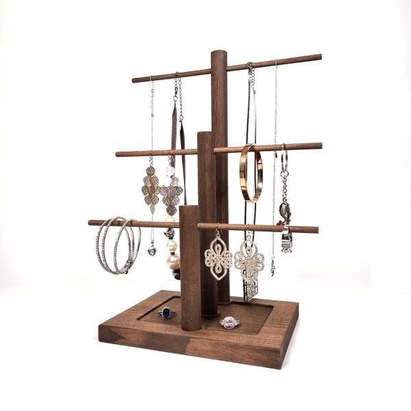 Wood Jewelry Display Holder Stand Organizer