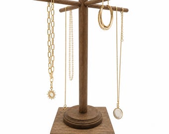 Rotating Wooden Jewelry Display Stand