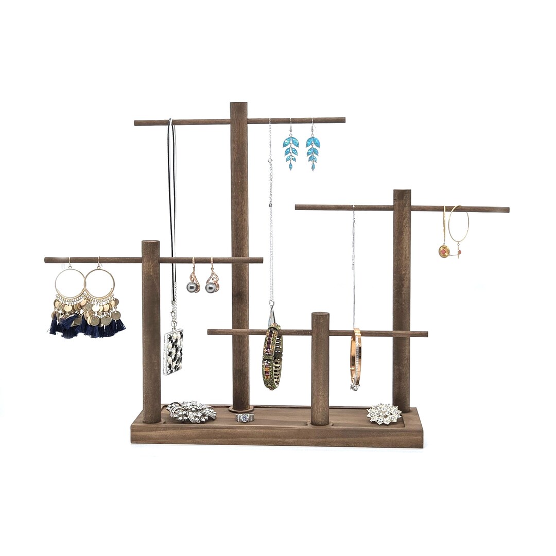 4 Tier Wood Jewelry Stand Organizer Holder Display - Etsy