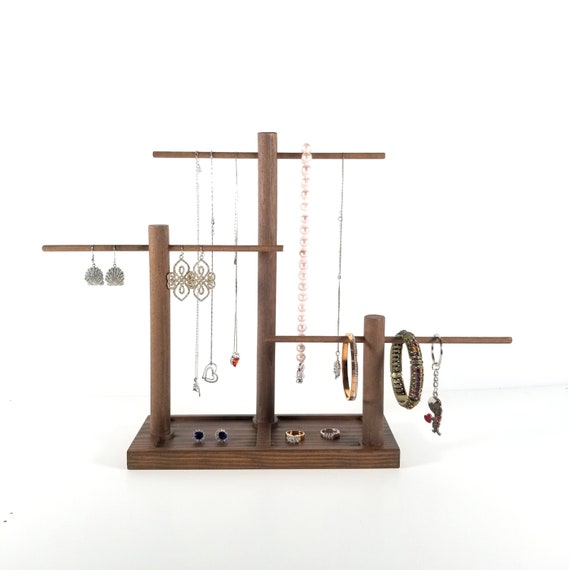 Wood Jewelry Stand Organizer Holder Display Etsy