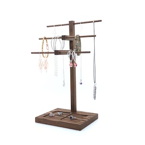 Wood Jewelry Organizer Display Stand