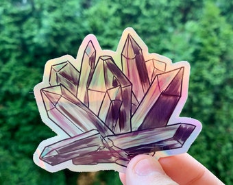Crystal 3-Inch Holographic Sticker | Laptop Decal | Water Bottle Sticker | Notebook Sticker