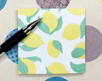 Lemon Sticky Notes | Cute Stationery | Fruit Note Pad | Memo Pad | To Do List