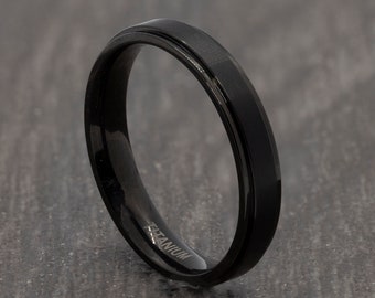 womens black titanium wedding band