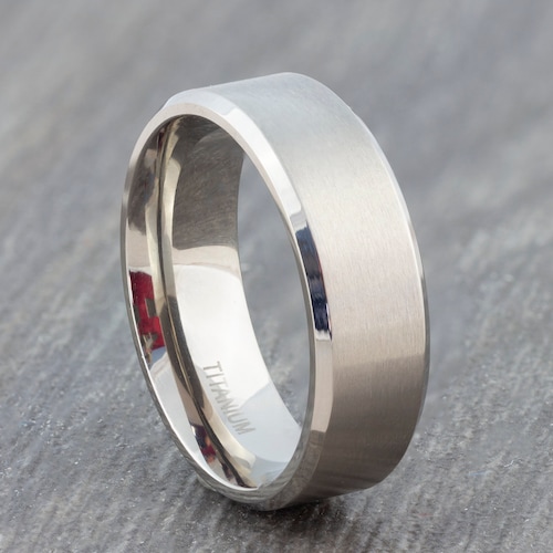 Mens Wedding Band Titanium Ring 6mm Engagement Band Satin Etsy