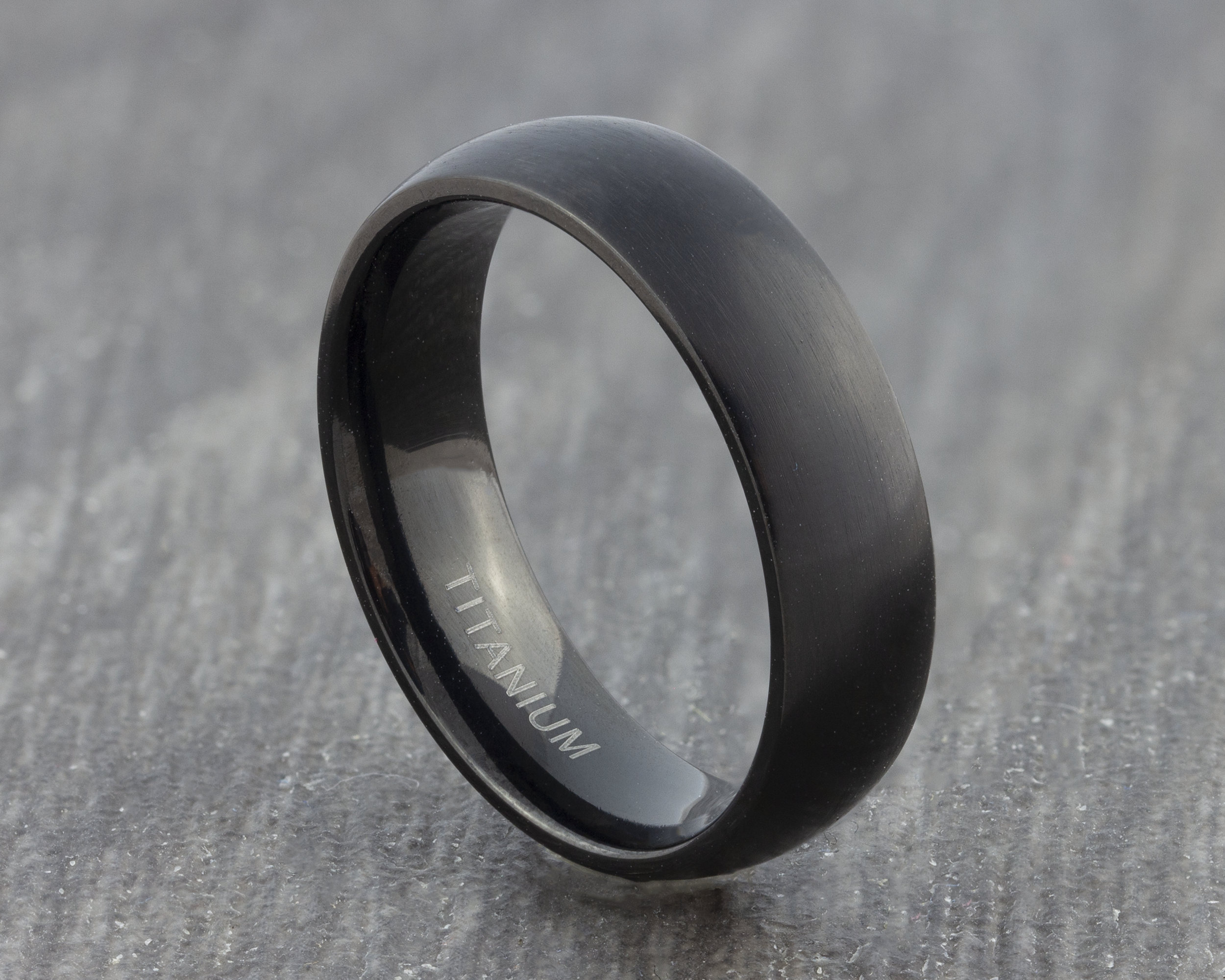 Gift Titanium Ridged Edge Black Enamel Braid Design 6mm Polished Band Gift Titanium Ridged Edge Black Enamel Braid Design 6mm Polished Band