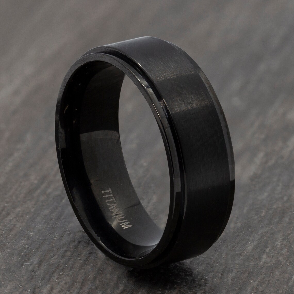 8mm Black Titanium Ring Brushed Finish Mens Titanium Wedding Etsy UK