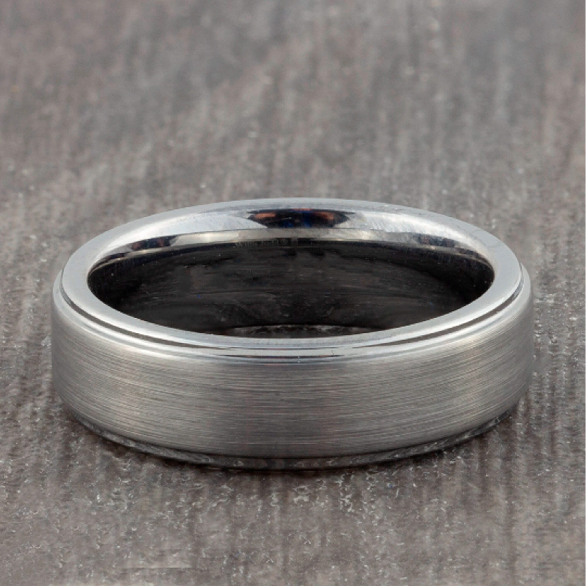 6mm Mens Silver Tungsten Carbide Ring With Brushed Inlay - Etsy UK