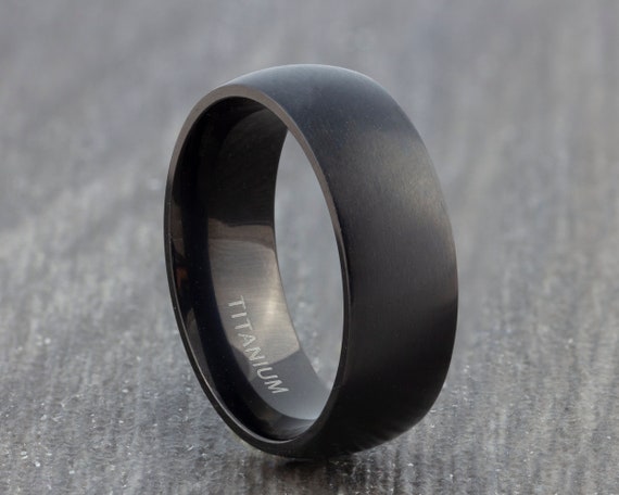 Anillo de boda de titanio negro 8 mm Banda de titanio - Etsy México