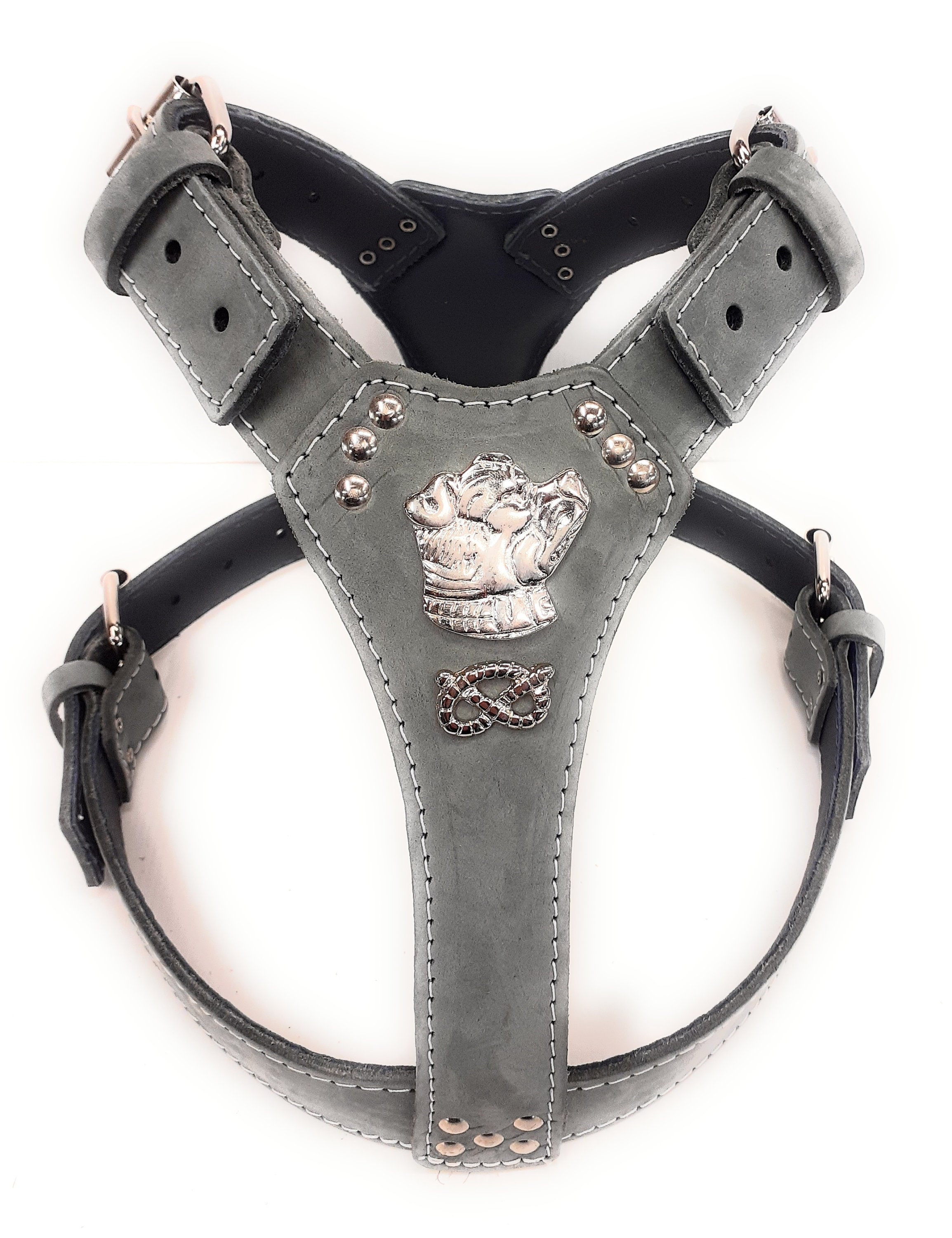 Staffy Leather Dog Harness With Staffordshire Bullterrier Motif and Knot Etsy Canada