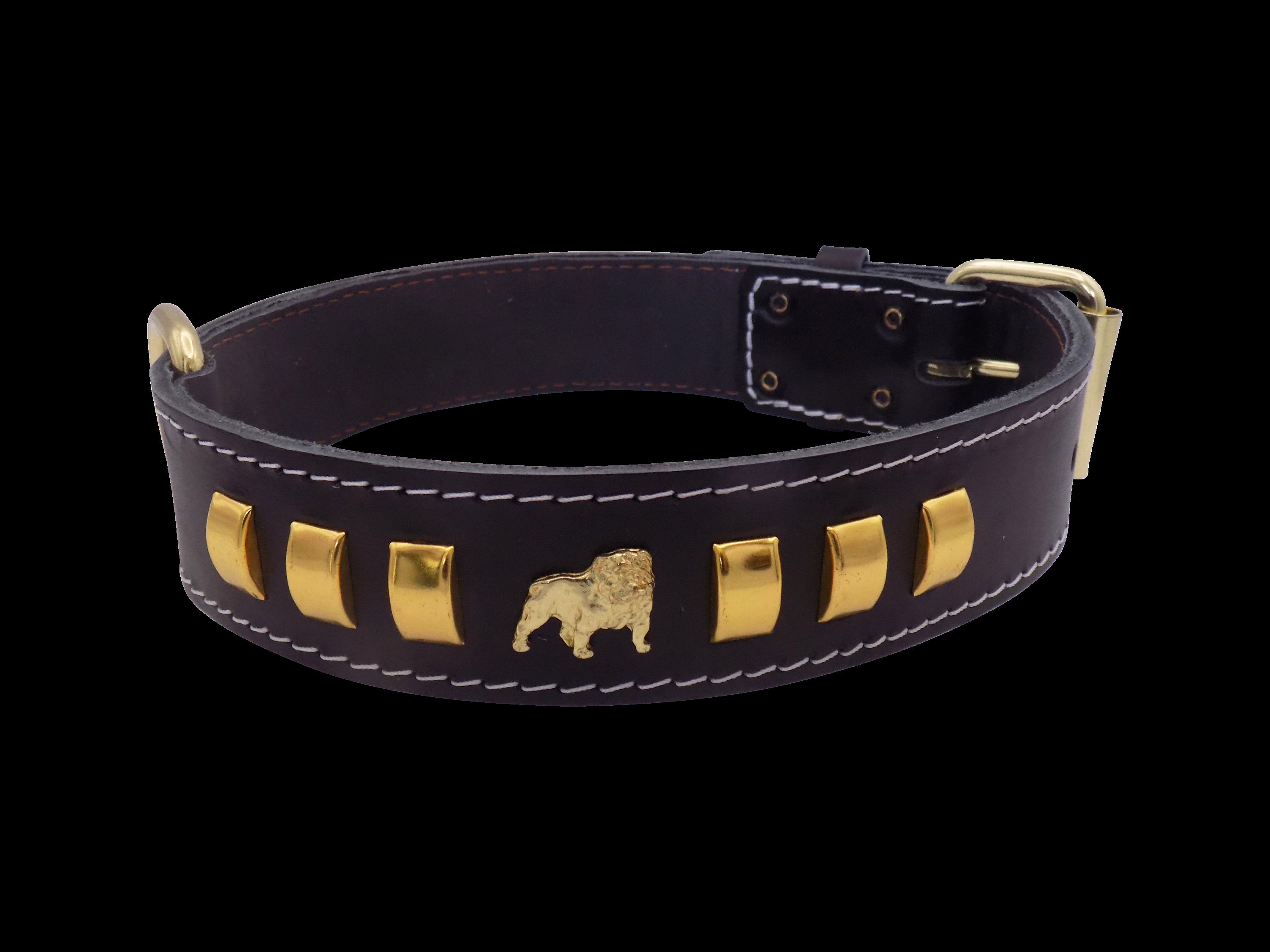M&D Leder Halsband Für Hunde – 3,8 Cm Breit, Mit Nieten – Größen S/M/L Für Staffordshire, Pitbull & Mehr