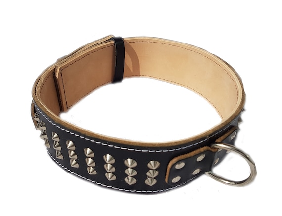 頑丈な黒革製犬用首輪 スタッズデザイン - Etsy 日本