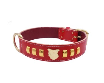 Tan Celtic Design Leather Staffy Staffordshire Bull Terrier Dog Collar Bulldog E - Foto 11