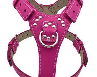 MD Gear NO Pull Leather Dog Harness with Front Clip for Medium to Large Dogs between 18-35kg