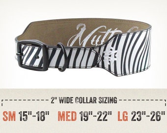 Zebra Print Leather Dog Collar
