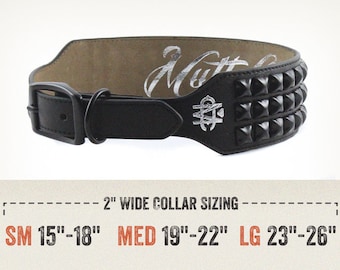 Black Leather Dog Collar with Black Studs