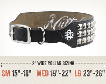 Black Leather Dog Collar with Chrome Studs