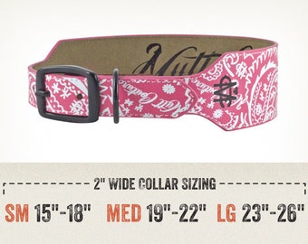 Pink Bandana Print Leather Dog Collar