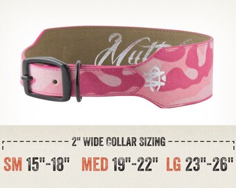 Pink Camouflage Leather Dog Collar