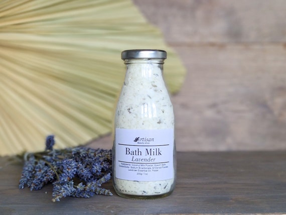 Lavender Coconut Milk Bath Soak: Vegan Epsom Salts, Cocoa Butter