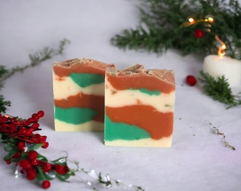 Christmas Soap Bar Handmade Natural Vegan Cold Process