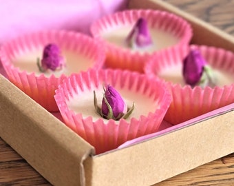 Rosen Badeöl Melts, Natürliche Badeöl Melts, Kakaobutter Melts, Feuchtigkeitsspendendes Badeöl 4stk