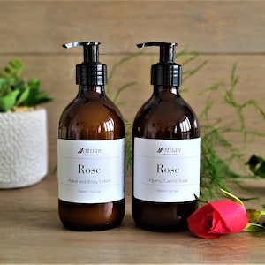 Rose Hand and Body Lotion Hand Soap Liquid Wash Skin Moisturising Cream All Skin Types Rose Scented