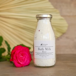 Rose Bath Milk Soak Goats Milk Bath Cocoa Butter Skin Moisturising Bath Treat Milky Bath Home Spa