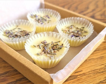 Olio da bagno alla lavanda: tartufi da bagno vegani al burro di karité e cacao (4 pezzi)