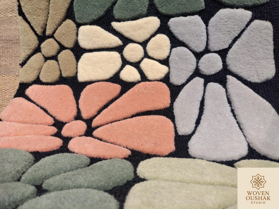 8X10 Hand Tufted Floral Rug – Modern Colorful Floral Carpet - Etsy
