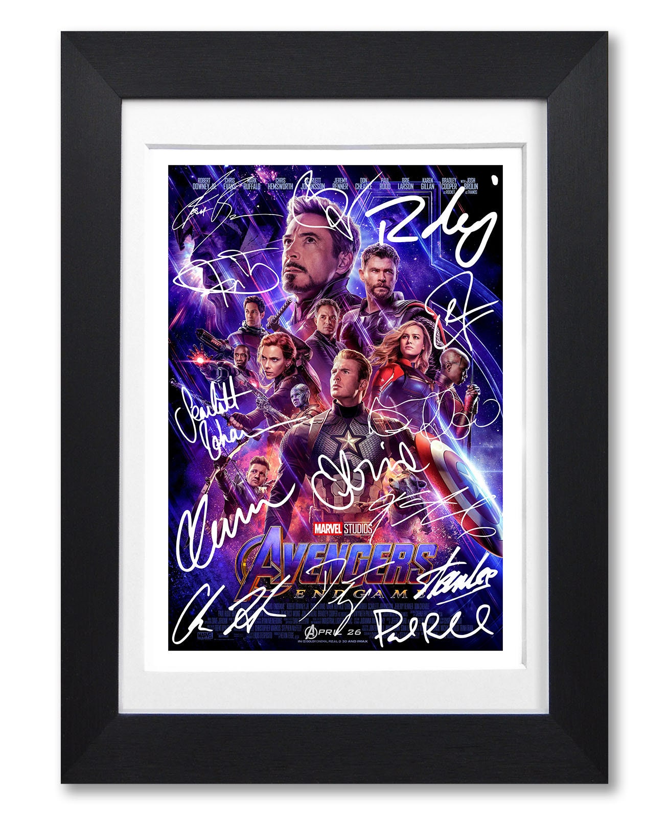 Avengers Endgame Marvel Studios Framed Movie Poster. 24x36 Framed poster on  a black frame. Made in USA.