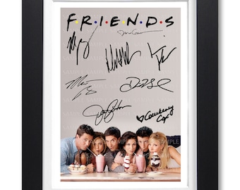 FRIENDS cast signed poster print photo autograph tv show season series gift Jennifer Aniston Courtney Cox