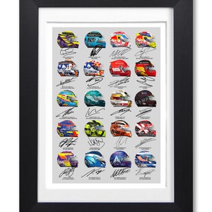 FORMULE 1 2023 Tous les casques des pilotes signé affiche impression photo autographe cadeau F1 Nouvelle Saison !