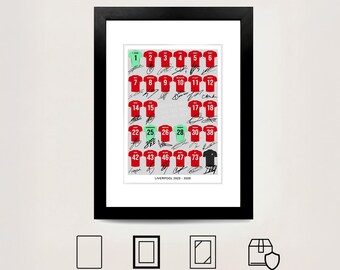 Liverpool Team Squad 2025-2026 Signed Poster Print Framed WALL ART