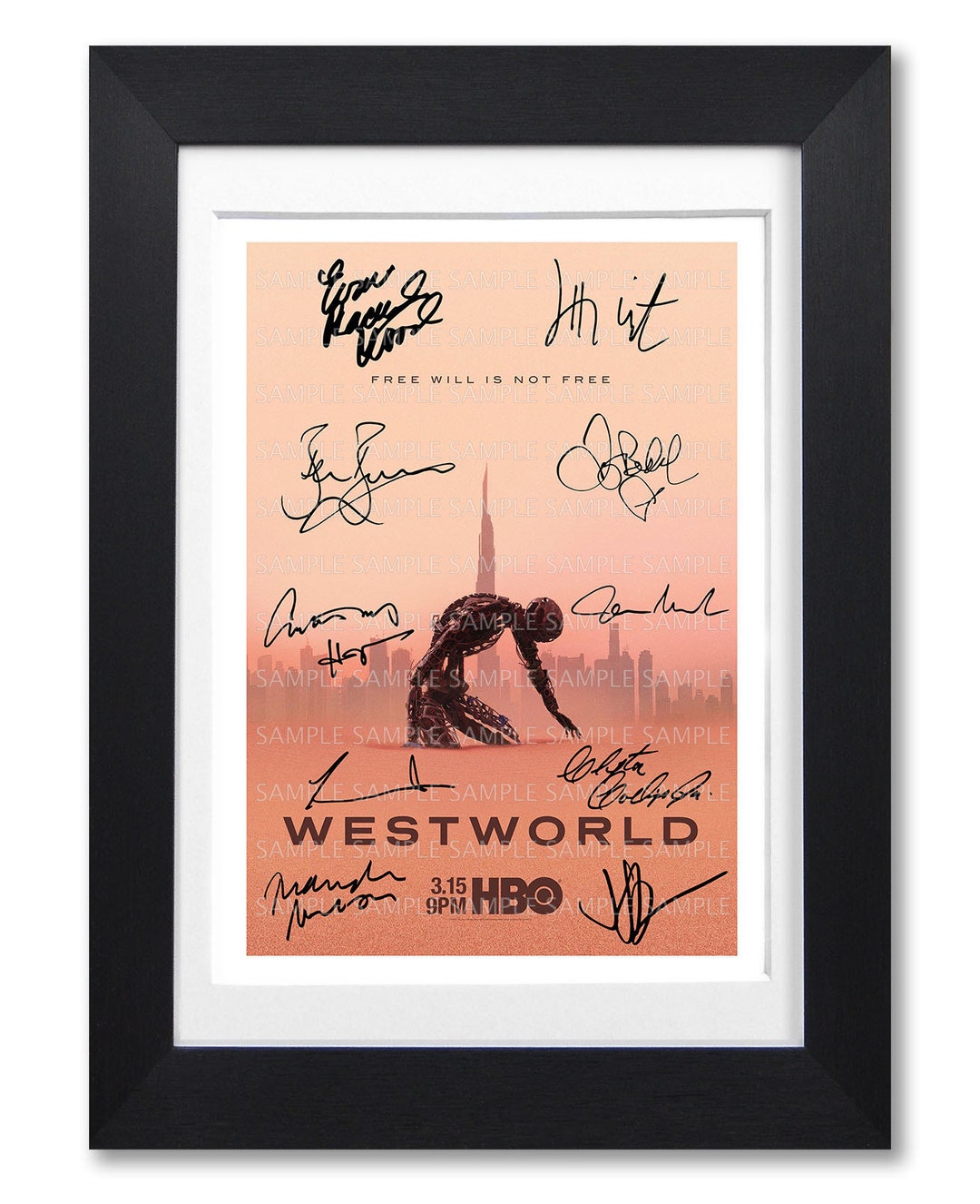 WESTWORLD Cast Signed Poster Print Photo Autograph Hbo Tv