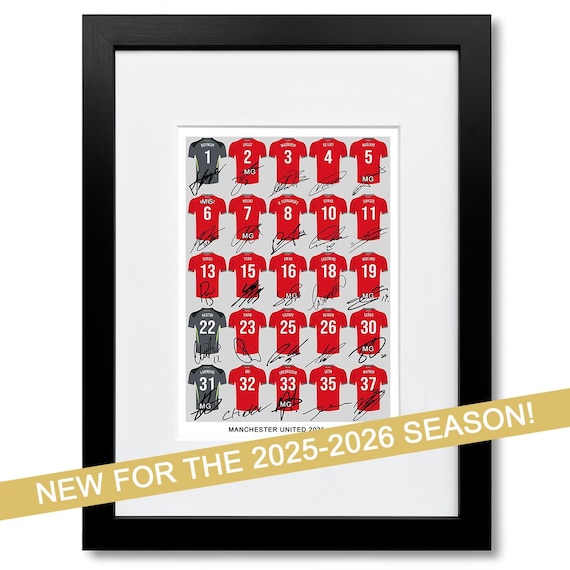 Poster Manchester United Autografato - Edizione Limitata Per Veri Tifosi