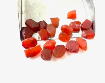 20 Pcs AAA Natural Carnelian Rough Crystal Healing Gemstone  LOT 8-12 MM Raw Carnelian Loose Gemstone, Raw Carnelian Rough Gemstone,