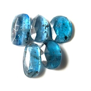 5 Pcs. High Quality Moss Kyanite RoseCut Gemstone, Size 16-10 MM Loose Kyanite Flat Back Gemstone, For Making Jewelry & Use
