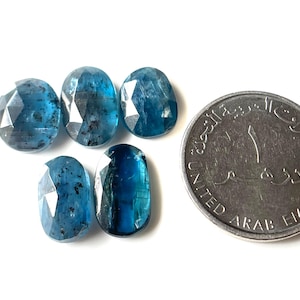 5 Pcs-Lot-AAA-Moss Kyanite RoseCut Gemstone, Size 16-10 MM, Loose Kyanite Flat Back Gemstone, For Making Jewelry & Use