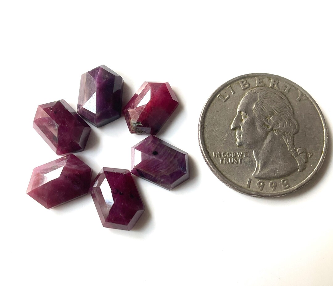 6 Pcs-100%natural Red Ruby Step Cut Faceted, Size-mm, Ruby Gemstone ...