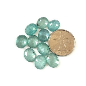 10 Pieces AAA-Aqua Kyanite- Natural Rose Cut Gemstone, Aqua Kyanite oval Shape Flat Back Gemstone, Use For Jewelry Making-SIZE-12X10MM